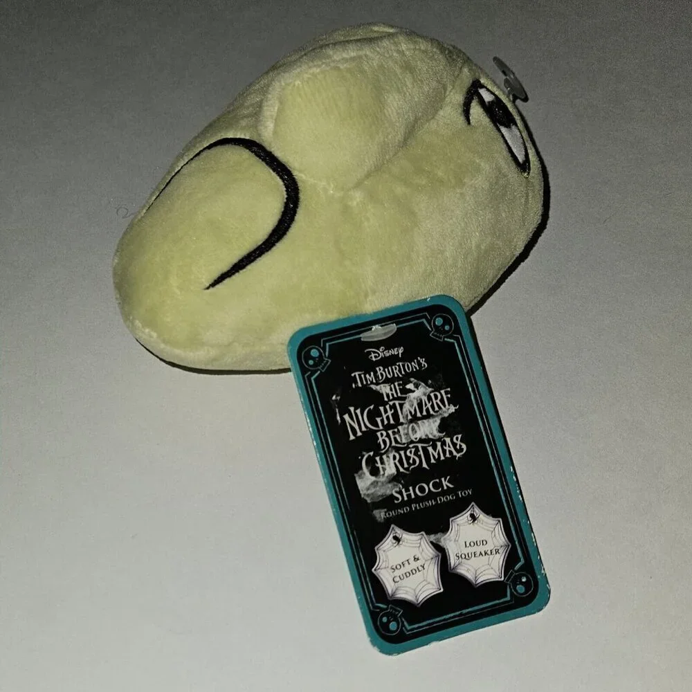 Disney Nightmare Before Christmas Shock Round Dog Toy Squeaker NEVER USED w/TAG